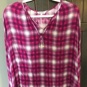 Juicy Couture purple plaid long sleeve shirt